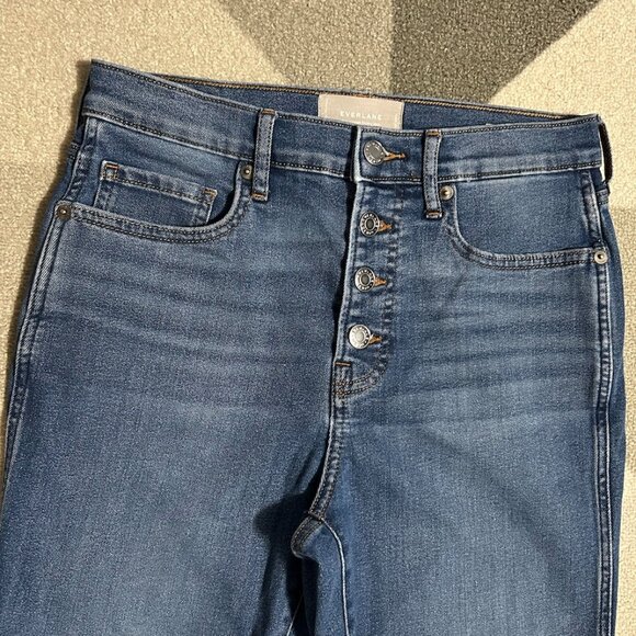Everlane Exposed BUTTON FLY Raw Hem Skinny Ankle Jeans Women's Size 27 - Picture 3 of 10